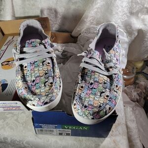 Skechers Multicolor Cat Print Womens Sneakers - Size 8 NIB